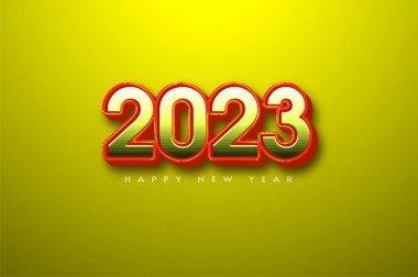 Sarı arka planda mutlu yıllar 2023