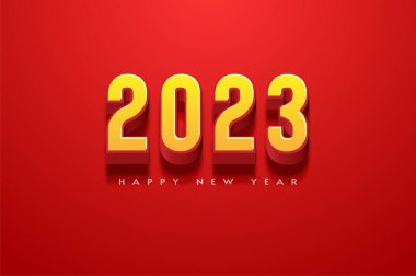3D mutlu yıllar 2023 arkaplan çizimleri