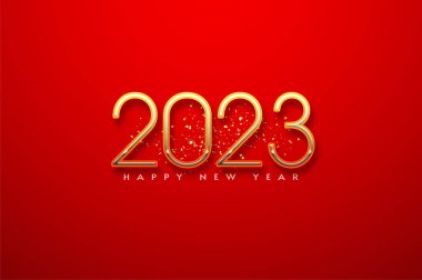 Modern mutlu yeni yıl 2023 Altın rakamlarla