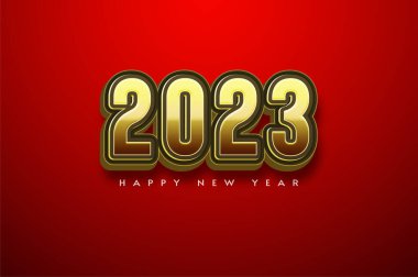 Mutlu yıllar 2023 Altın yürekli rakamlarla