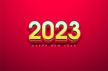 Mutlu yıllar 2023 Altın 3D rakamlarla