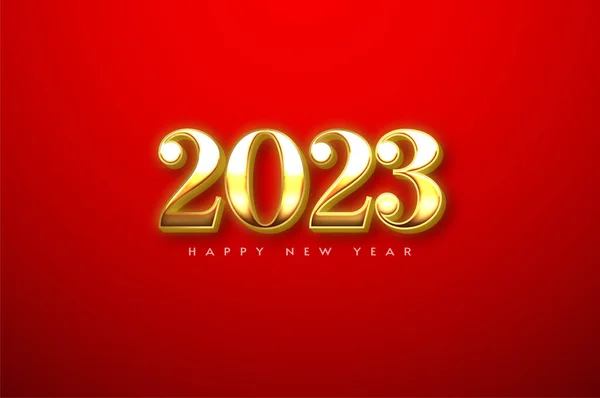 喜庆的新年2023与灿烂的豪华黄金数字 — 图库矢量图片