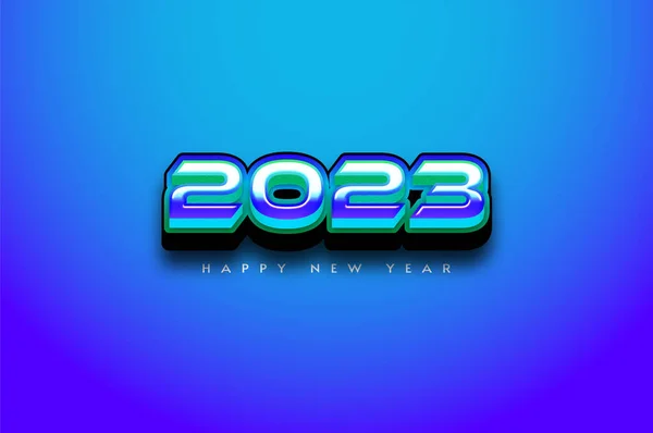 Frohes Neues Jahr 2023 Mit Strahlend Blauen Zahlen — Stockvektor