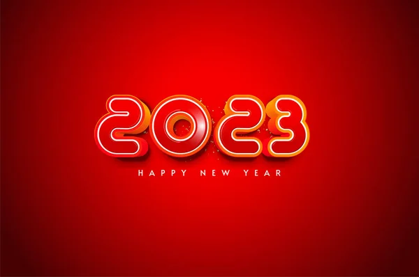 Feliz Año Nuevo 2023 Rojo — Archivo Imágenes Vectoriales