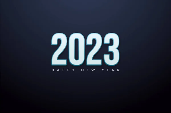 快乐的新年2023简单的背景 — 图库矢量图片