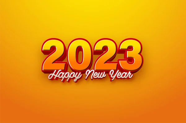 快乐新年2023 3D橙色数字 — 图库矢量图片