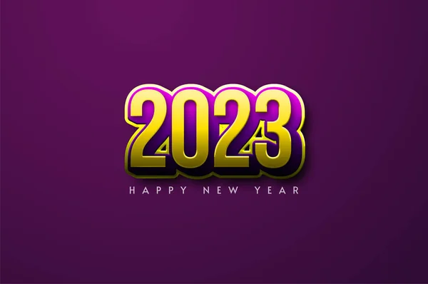金光闪闪的数字2023新年快乐 — 图库矢量图片