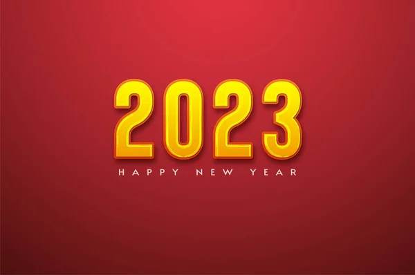 红色背景的黄色号码2023 — 图库矢量图片