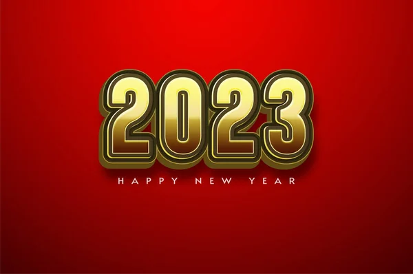 快乐的新年2023 金色黑体字 — 图库矢量图片