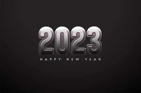 Feliz Año Nuevo 2023 Con Elegantes Números Plata — Vector de stock