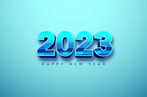 喜庆2023年蓝色新年 — 图库矢量图片