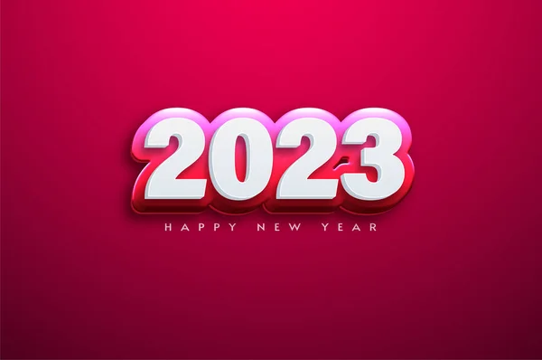 Happy New Year 2023 Red Background — Stock Vector