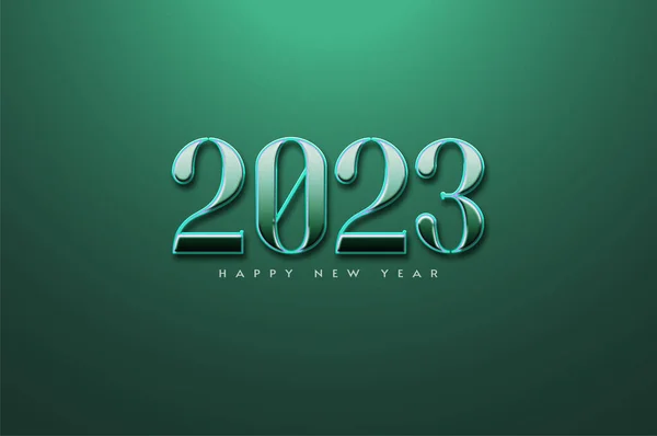 喜庆2023年绿色新年 — 图库矢量图片
