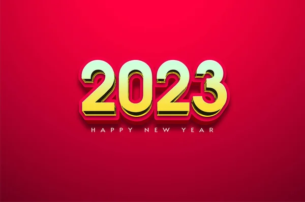 Happy New Year 2023 Golden Numbers — Stock Vector
