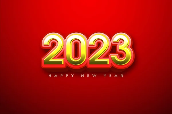 金色2023新年快乐背景 — 图库矢量图片