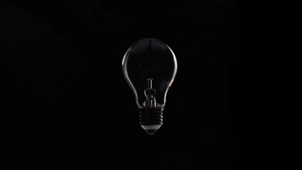 Zoom Shot Tungsten Lamp Bulb Lighten — Vídeos de Stock