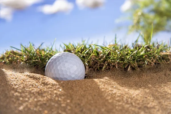 Golf Ball Sand Banger Hillside —  Fotos de Stock