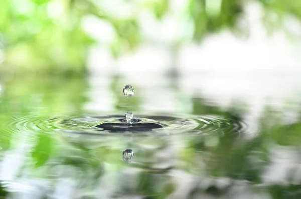 Closeup Water Splashing Droplet Water Surface — 스톡 사진