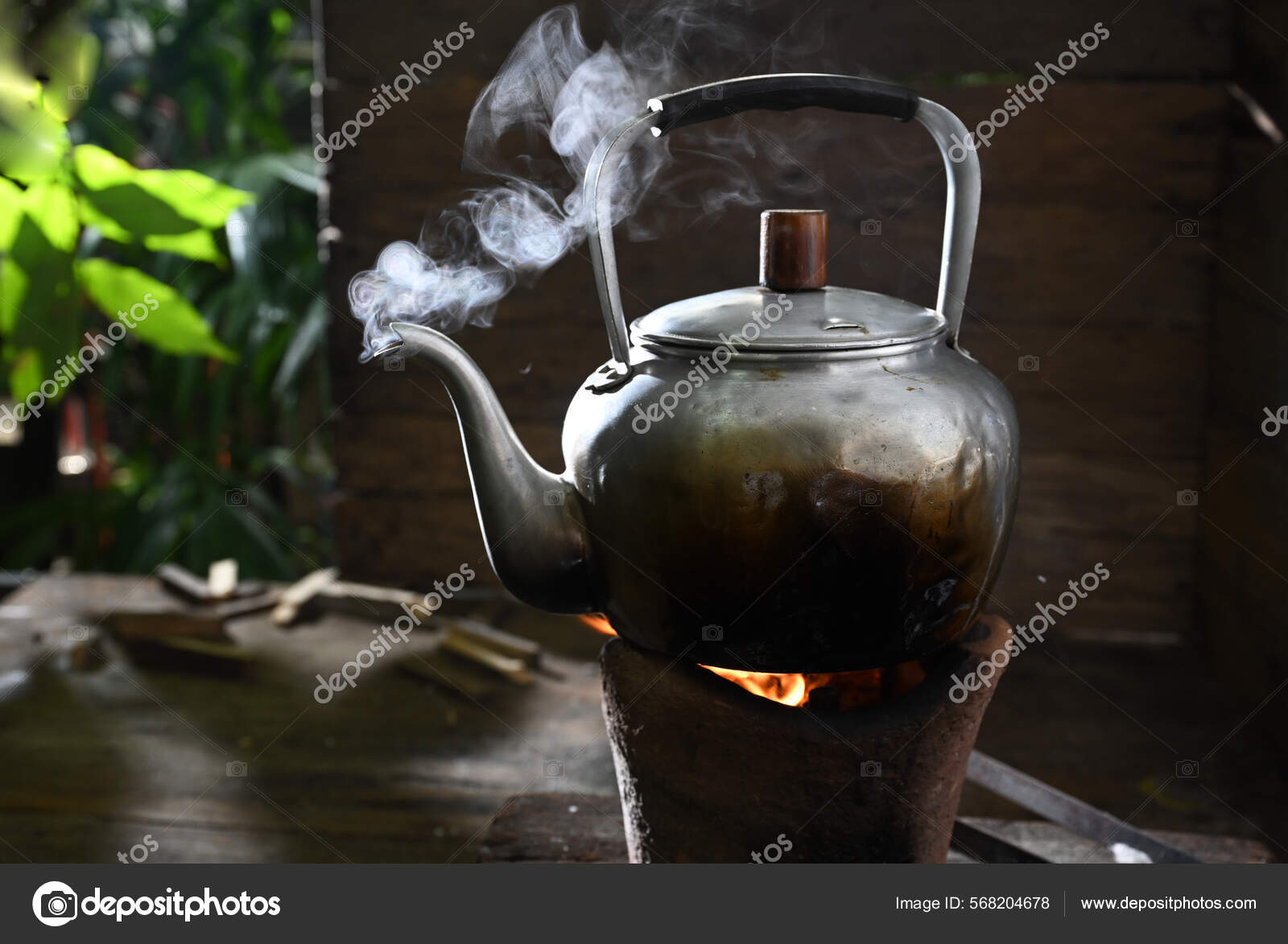 Boiling Water Kattle Fire Stove Stock Photo by ©srisomthavil@gmail