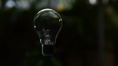 Tungsten lambası bahçede yanıyor.