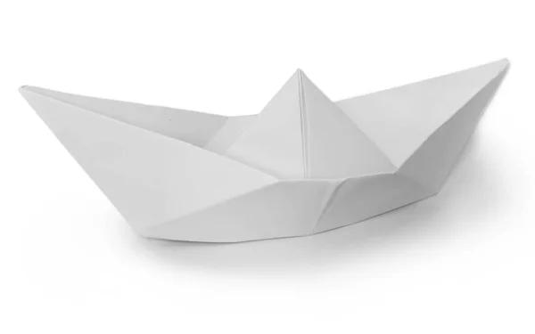 White Paper Boat Isolated White Background — Stock Photo, Image
