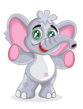 Çizgi film sevimli mutlu ve komik fil.