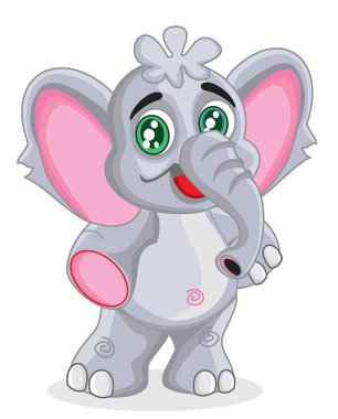 Çizgi film sevimli mutlu ve komik fil.