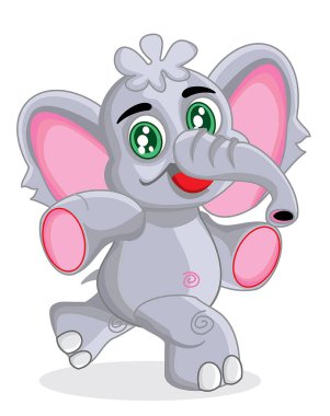 Çizgi film sevimli mutlu ve komik fil.