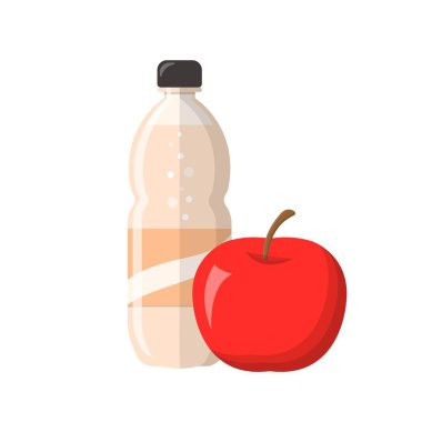 Elma aromalı meyve suyu, meyve suyu ya da karbonatlı içecek beyaz arka planda izole edilmiş.