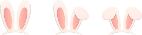 かわいいウサギの耳の形のセット かわいいと遊び心 ベクトル漫画のスタイル — ストックベクタ