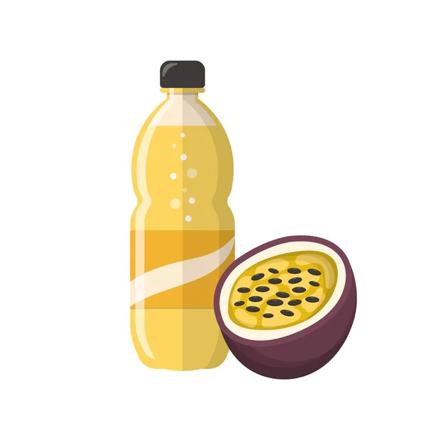 Soda Jus Fruits Aromatisés Aux Fruits Passion Boisson Gazeuse Isolée — Image vectorielle