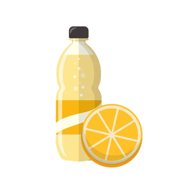 Soda Jugo Frutas Con Sabor Naranja Bebida Carbonatada Aislada Sobre — Vector de stock