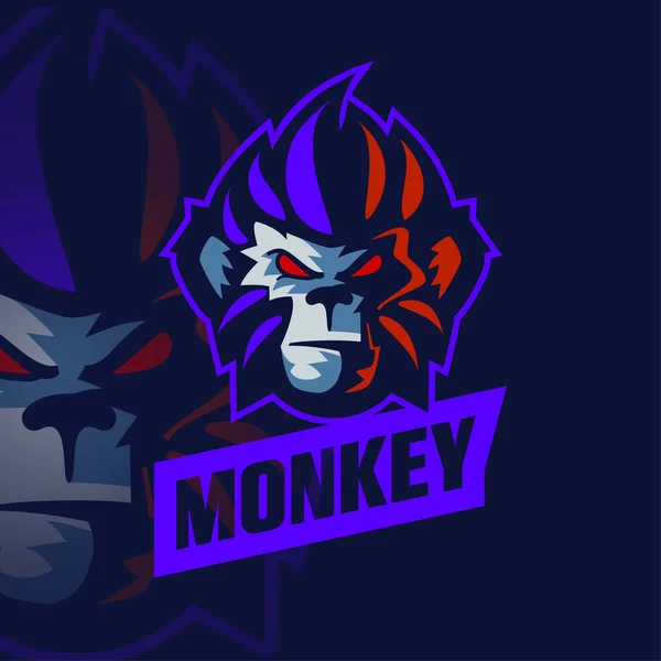 Logo Blue Red Monkey Esport — Image vectorielle