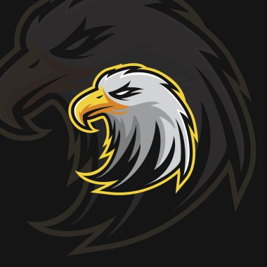 Kartal başlı maskot esport logosu tasarımı