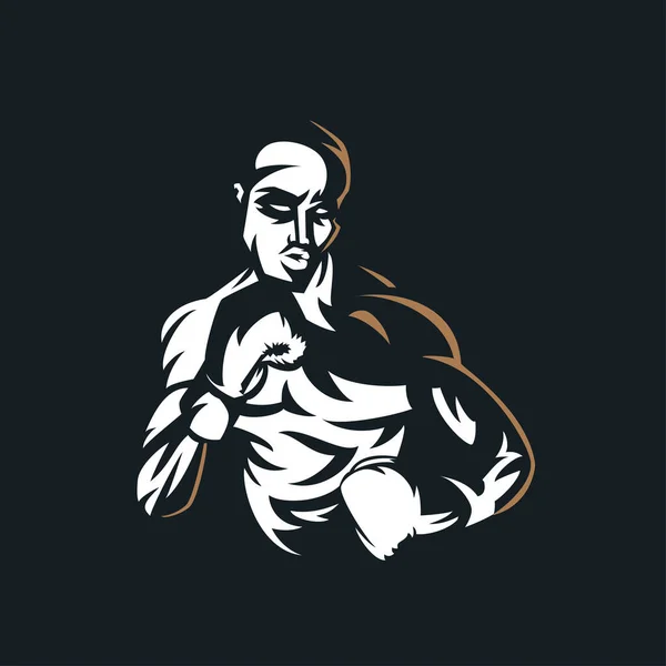 Boxen Logo Design Vektor Vorlage Muay Thai Kick Boxen Logo — Stockvektor