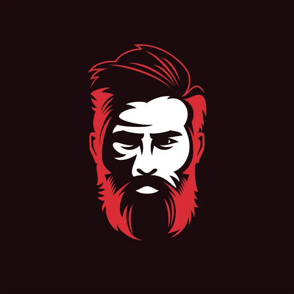 Logo Maskotki Ilustracja Brody Człowieka — Wektor stockowy