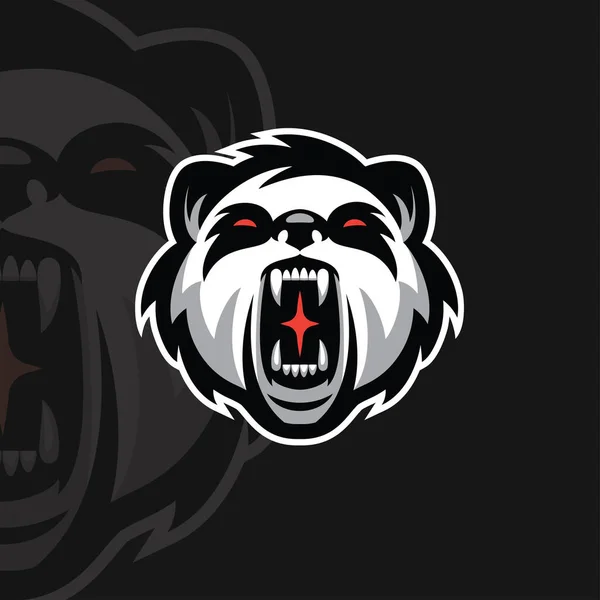 Silna Potężna Panda Stylu Logo Sportowego — Wektor stockowy