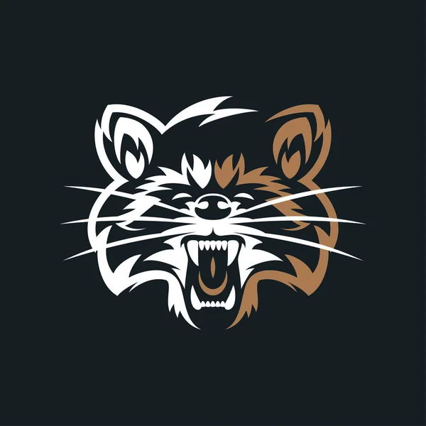 Tygrys Głowa Vintage Sylwetka Logo — Wektor stockowy