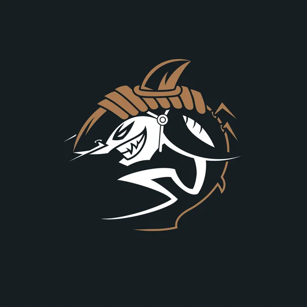 Vintage Shark Mascot Logo Template — Stock Vector