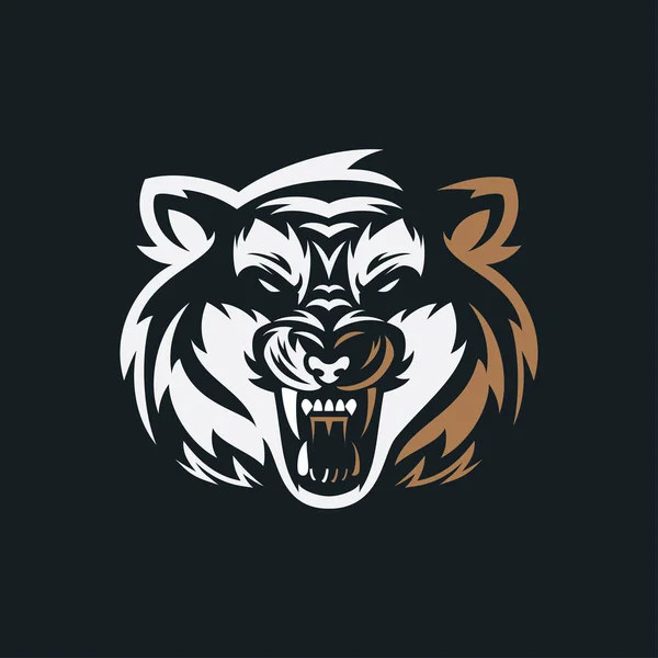 Wektorowa Głowica Tygrysa Twarz Retro Logo Emblematów Odznak Szablonów Etykiet — Wektor stockowy
