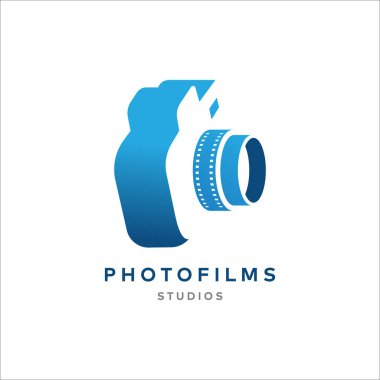 Profesyonel fotoğrafçı veya fotoğraf stüdyosu için soyut kamera logo vektör tasarımı şablonu