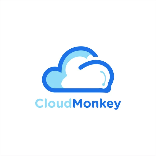 Monkey Cloud Network Logo Vector Icon Illustration —  Vetores de Stock