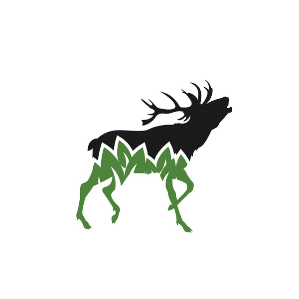 Kreatywny Projekt Jelenia Logo Lasu — Wektor stockowy