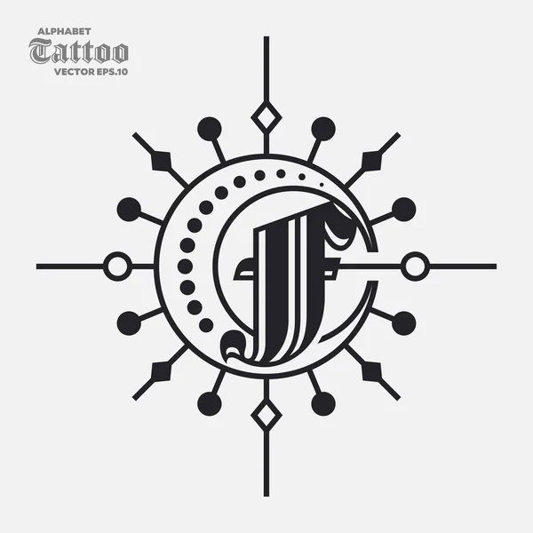 Alphabet Tattoo Logo — 스톡 벡터