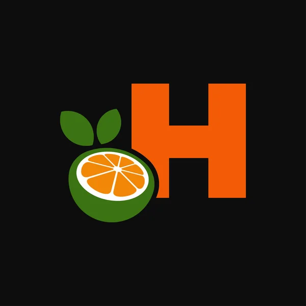 Počáteční Písmeno Oranžovým Prvkem Koncepce Loga Ovoce Písmeno Logo Organickou — Stockový vektor