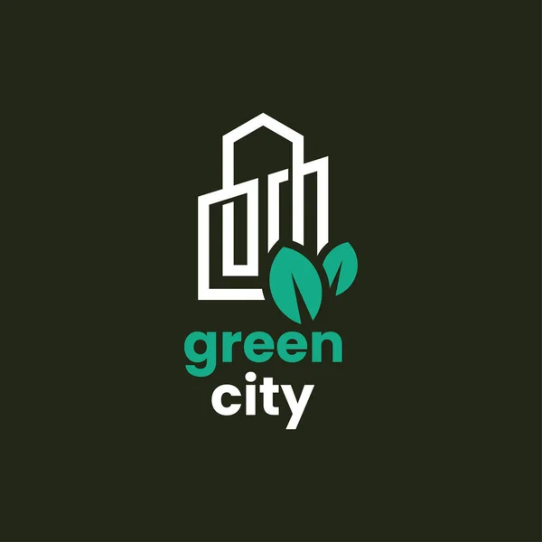 Gráfico Vetor Ilustração Combinação Verde Cidade Arte Linha Ajuste Para — Vetor de Stock