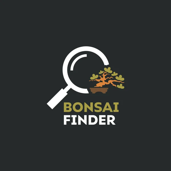 Εικονογράφηση Διάνυσμα Γραφικό Του Εύρεση Και Λογότυπο Bonsai Ιδανικό Για — Διανυσματικό Αρχείο