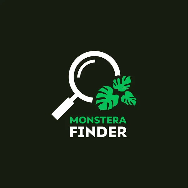 그래픽 Find Monstera Logo Perfect Business Icon — 스톡 벡터