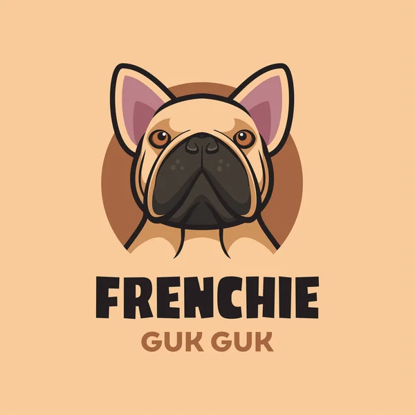 Kahverengi köpek çizgi film maskotu logosu, retro tarzı.