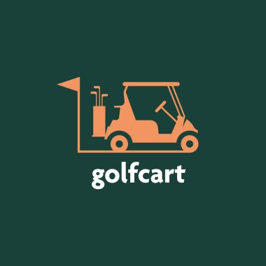Golf arabası logosu modern vektör çizimi
